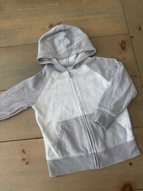Old Navy Kids Light Gray and Heather Gray Hooded Zip Jacket